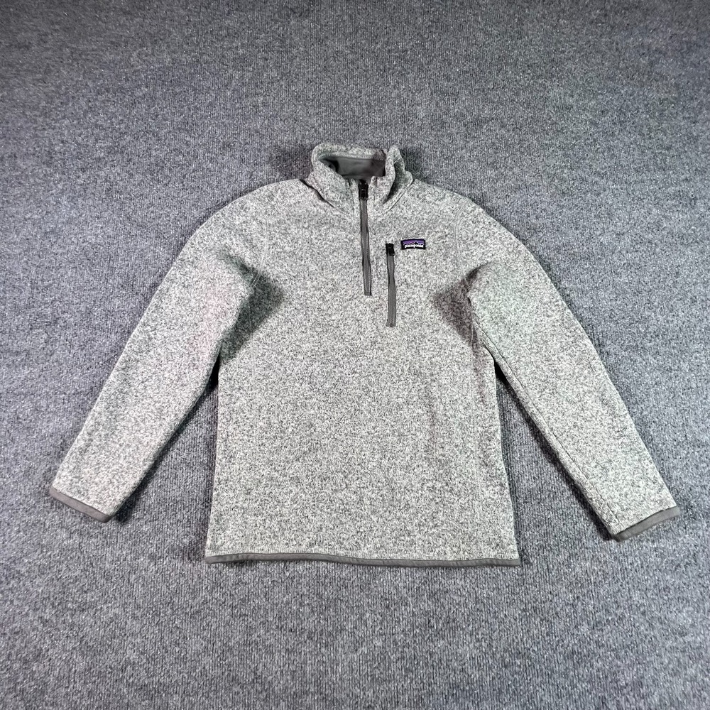 Patagonia Better Sweater Kids L 12 Heather Gray Fleece 1/4 Zip Pullover